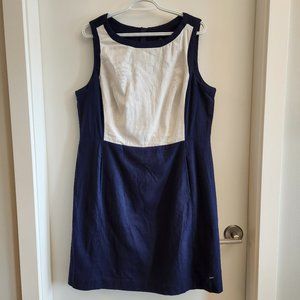 Navy Blue/White Sleeveless Tommy Hilfiger Dress